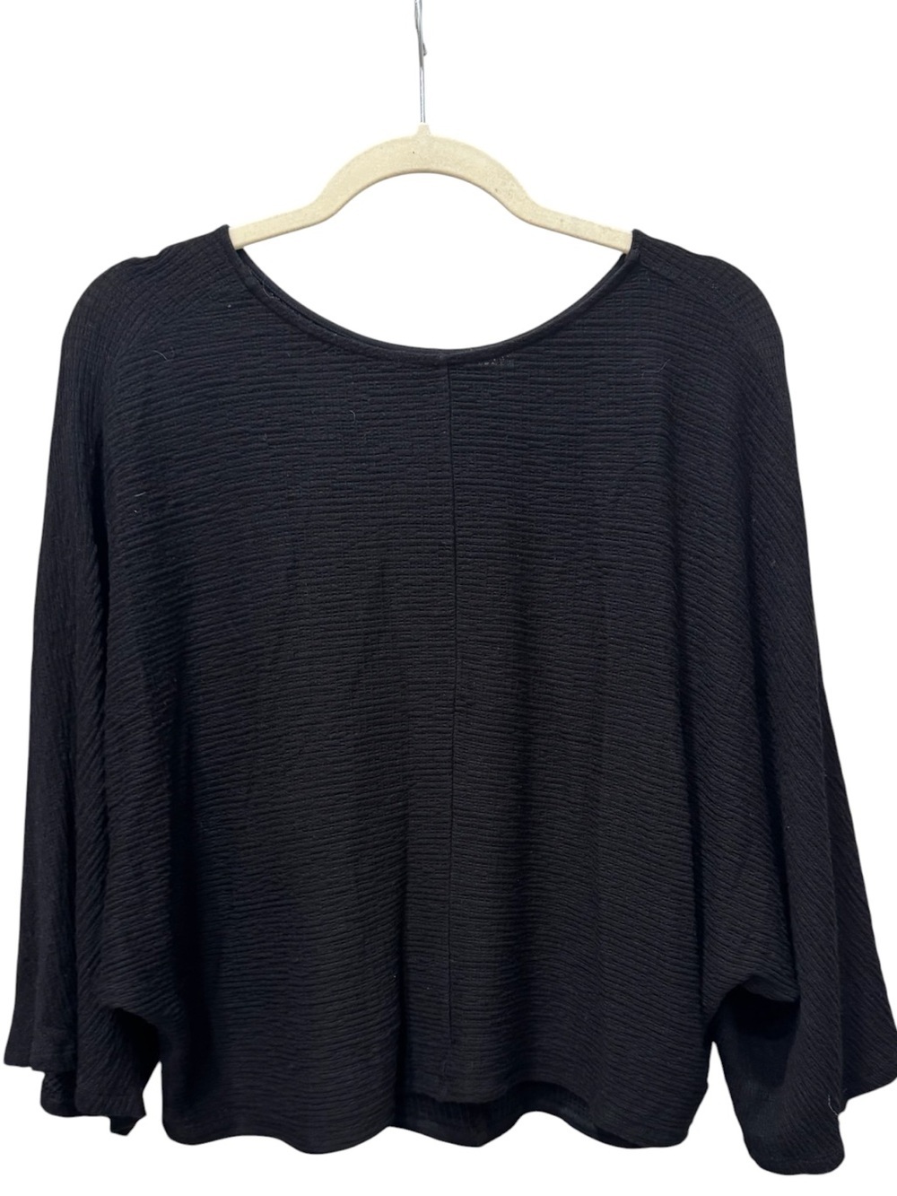 Maeve by Anthropologie Black Textured Swing Top Sz Small